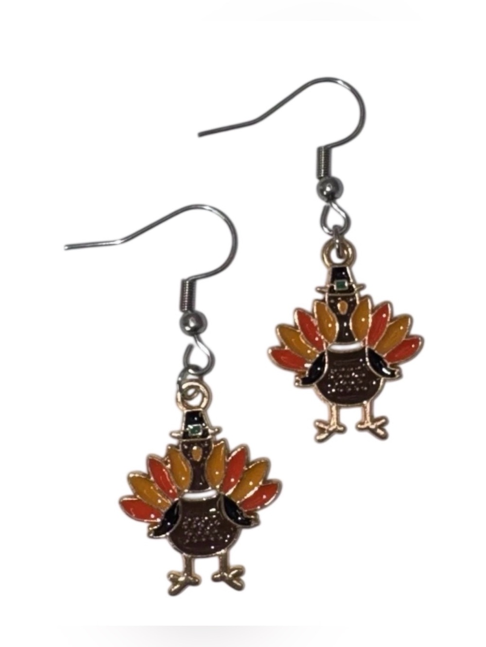 Turkey Thanksgiving Holiday Charm Handmade Dangle/Fishhook Earrings